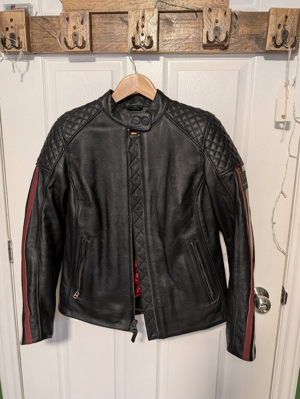 Triumph Braddan women's leather motorcycle jacket